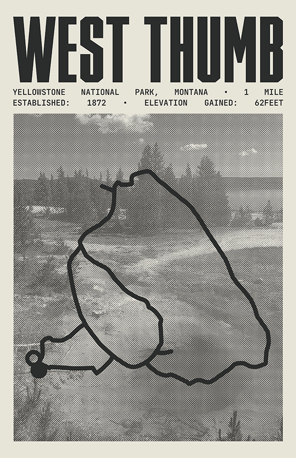 West Thumb Geyser Basin Trail Poster | Yellowstone National Park Prints