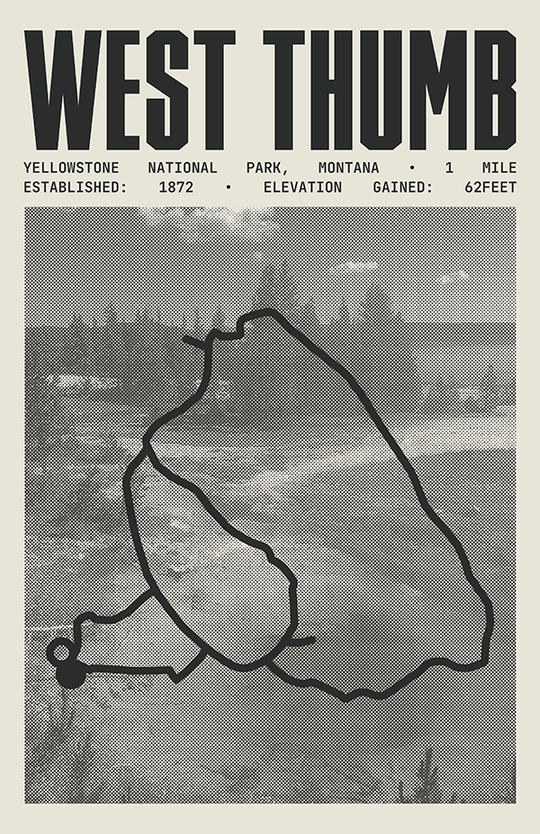 West Thumb Geyser Basin Trail Poster | Yellowstone National Park Prints