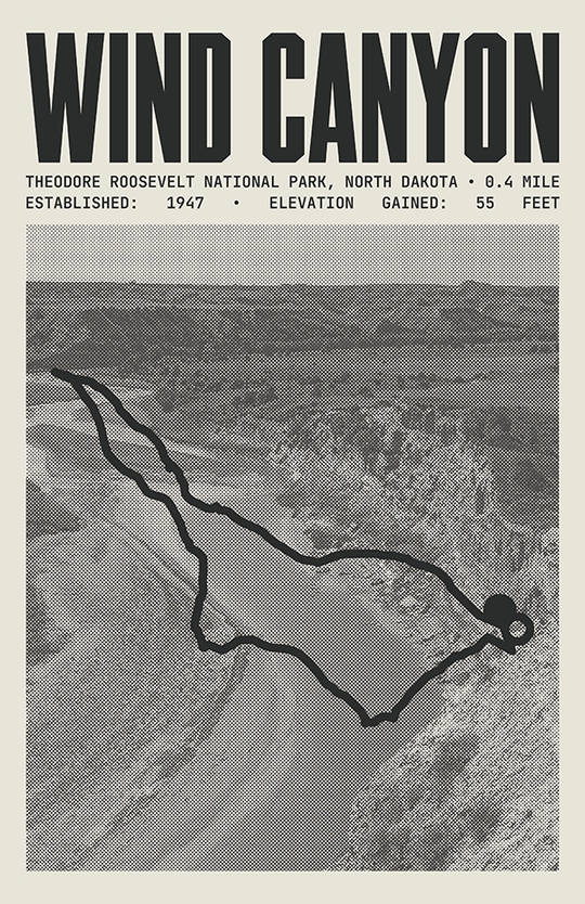 Wind Canyon Trail Poster | Theodore Roosevelt National Park Prints