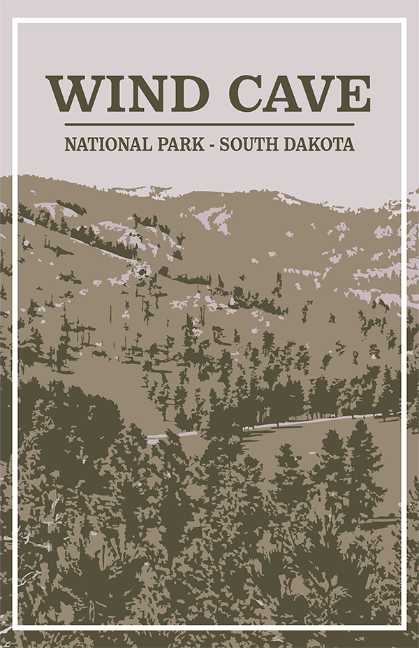 Wind Cave National Park Print | Vintage Style