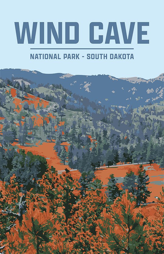 Wind Cave National Park Print | Vintage Style