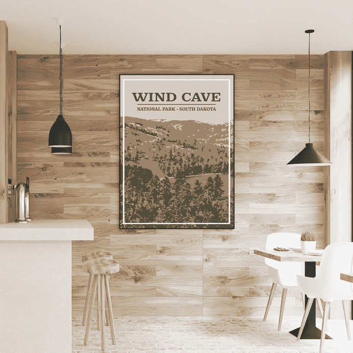 Wind Cave National Park Print | Vintage Style