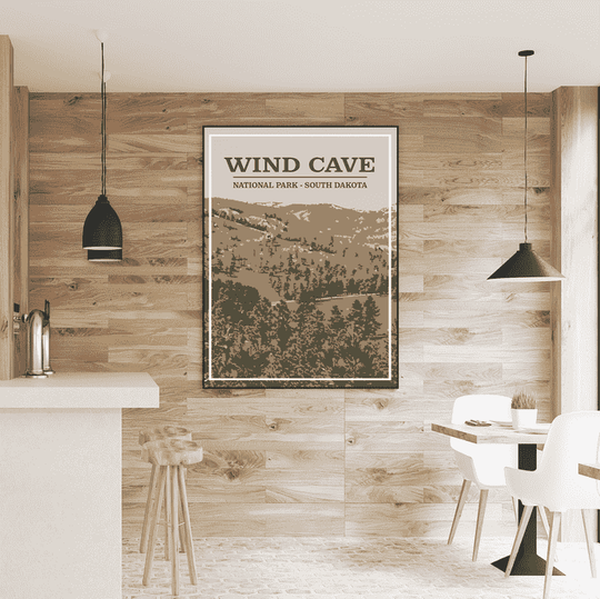 Wind Cave National Park Print | Vintage Style