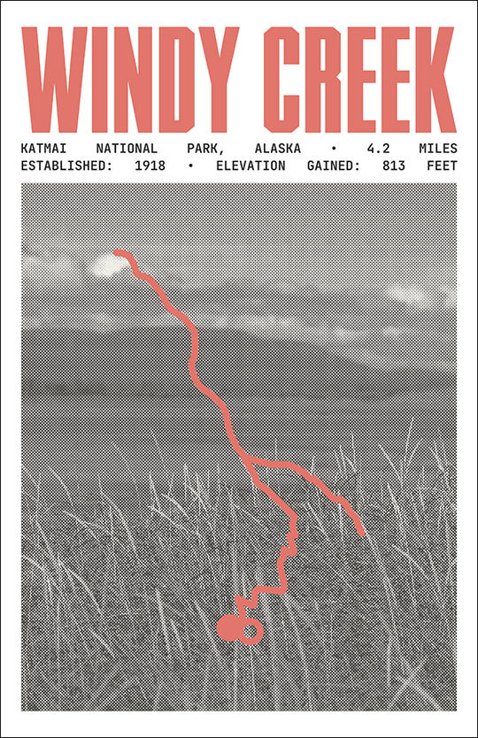 Windy Creek Overlook and Ukak Falls Poster | Katmai National Park Prints