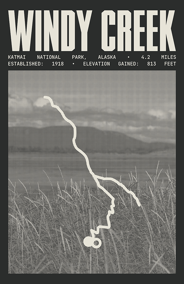 Windy Creek Overlook and Ukak Falls Poster | Katmai National Park Prints