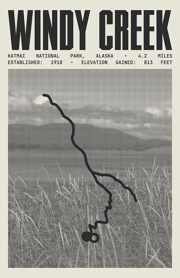 Windy Creek Overlook and Ukak Falls Poster | Katmai National Park Prints