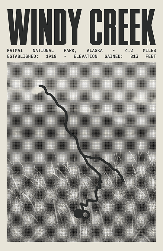 Windy Creek Overlook and Ukak Falls Poster | Katmai National Park Prints
