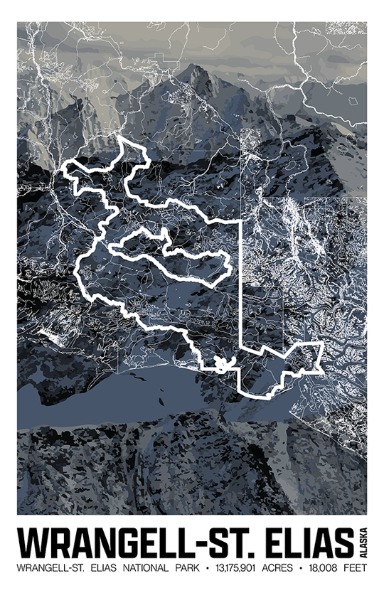 Wrangell-St. Elias National Park – Perimeter Map Print