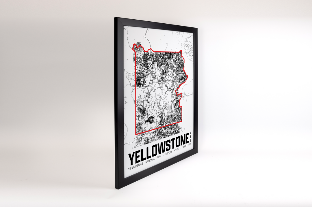 Yellowstone National Park – Perimeter Map Print