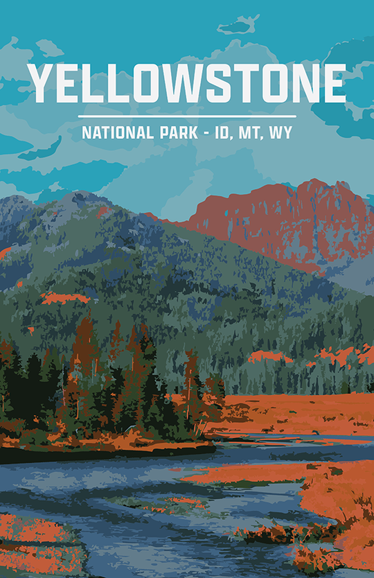 Yellowstone National Park Print | Vintage Style
