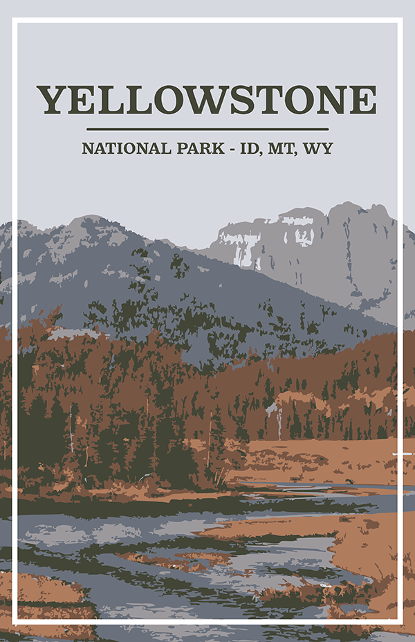 Yellowstone National Park Print | Vintage Style
