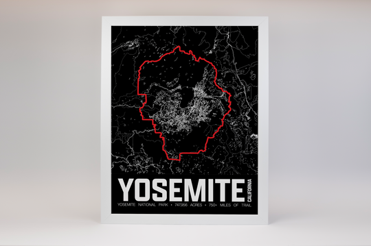 Yosemite National Park – Perimeter Map Print