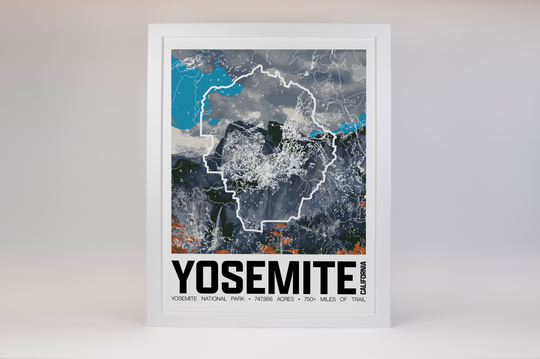 Yosemite National Park – Perimeter Map Print