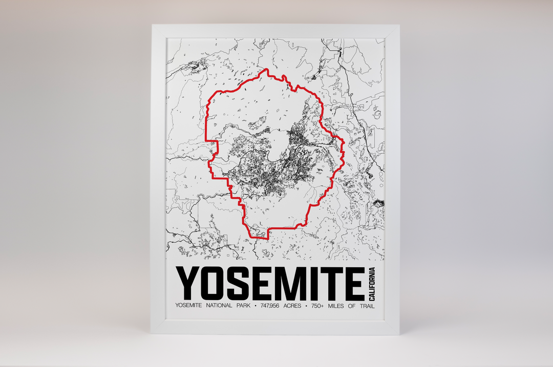 Yosemite National Park – Perimeter Map Print