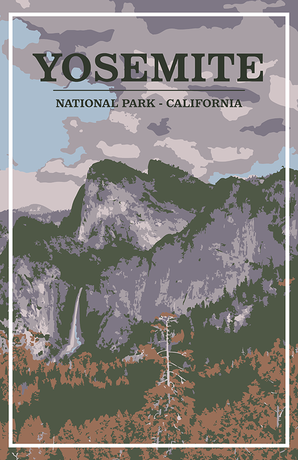 Yosemite National Park Print | Vintage Style