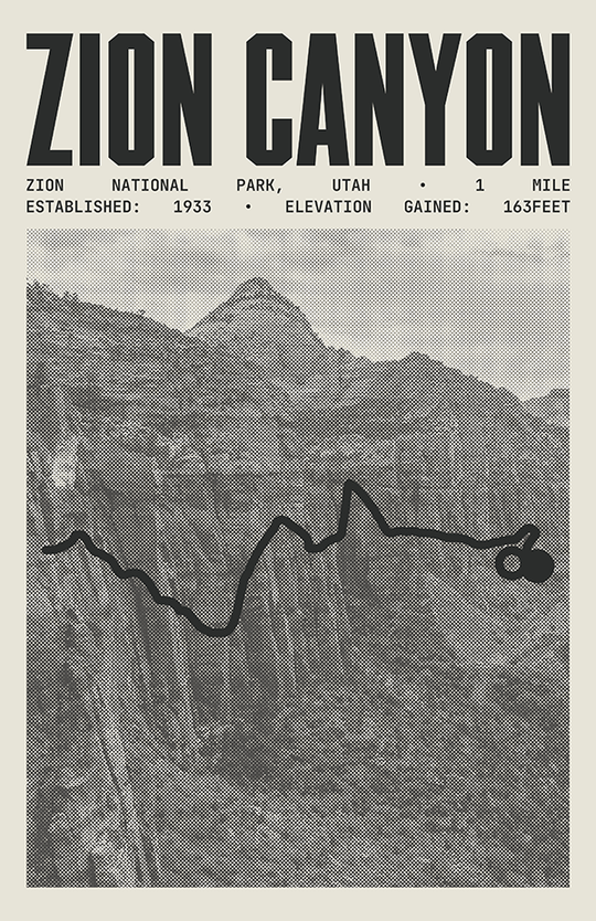 Zion Canyon Overlook Trail Poster | Zion National Park Prints