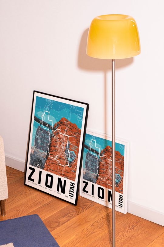 Zion National Park – Perimeter Map Print
