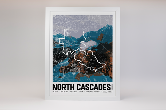 North Cascades National Park – Perimeter Map Print