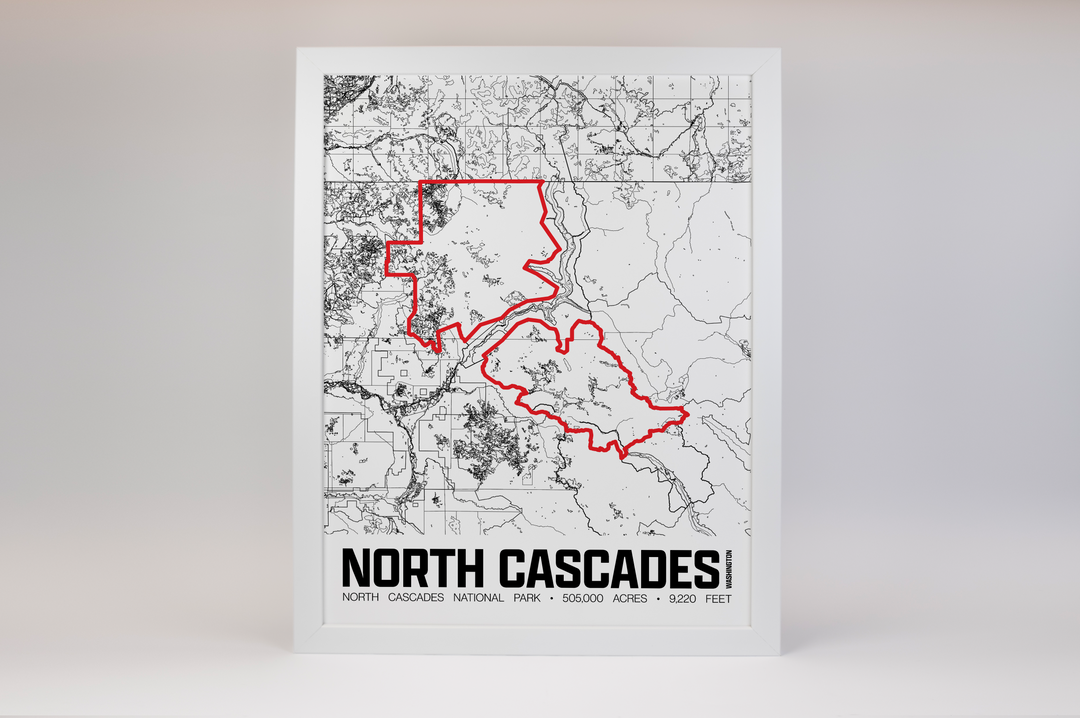 North Cascades National Park – Perimeter Map Print